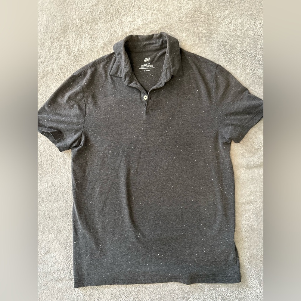 Men’s Slim Fit Dark Gray Polo